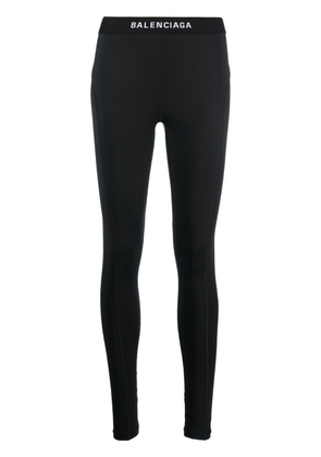 Balenciaga logo-waistband leggings - Black