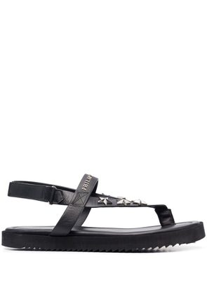 Philipp Plein star stud embellishment sandals - Black