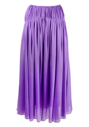 Forte Forte pleated silk maxi skirt - Purple