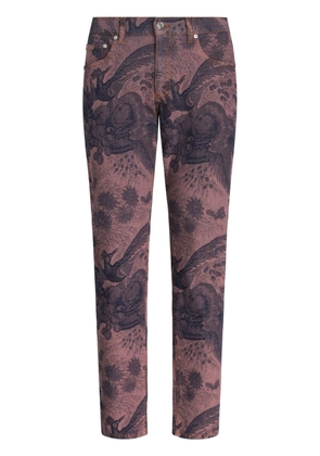 ETRO patterned-jacquard straight-leg jeans - Pink