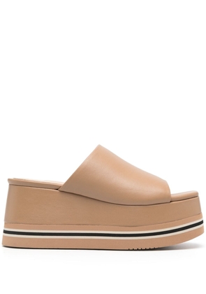 Paloma Barceló Liceria wedge mules - Neutrals