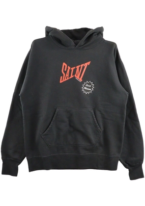 SAINT MXXXXXX logo-print cotton hoodie - Black