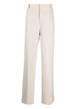 Botter straight-leg cotton-linen blend trousers - Neutrals