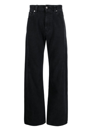 Y/Project logo-embroidered straight-leg jeans - Black