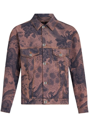 ETRO patterned-jacquard denim jacket - Pink