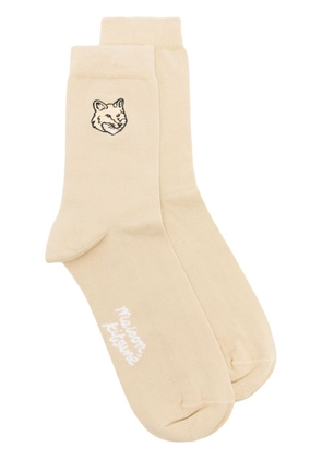 Maison Kitsuné Bold Fox Head socks - Neutrals