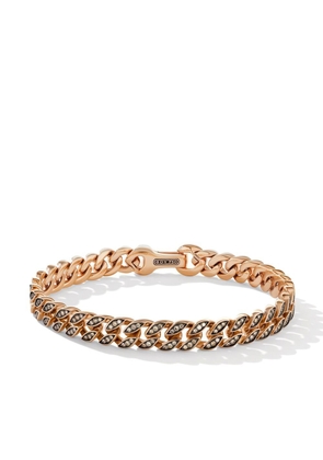 David Yurman 18kt rose gold 8mm diamond curb chain bracelet - Pink