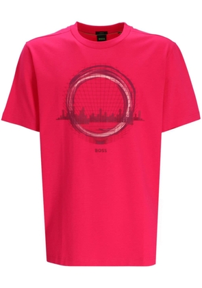 BOSS graphic-print cotton T-shirt - Pink