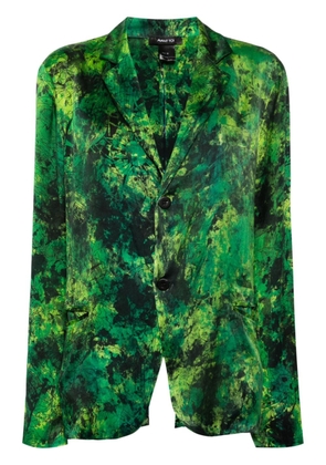 Avant Toi abstract floral-print silk-blend blazer - Green
