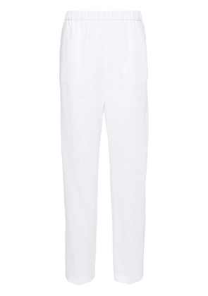 Fabiana Filippi chambray pipe-trim tapered trousers - White