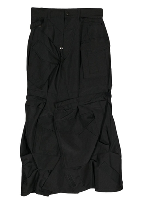 Junya Watanabe asymmetric cargo skirt - Black