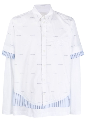 Givenchy logo-print layered cotton shirt - White