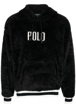 Polo Ralph Lauren logo-embroidered faux-shearling hoodie - Black