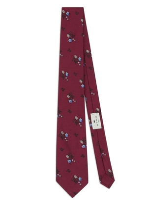 ETRO floral-jacquard silk tie - Red