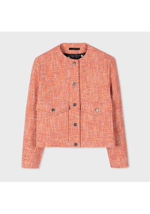 Paul Smith Women's Orange Tweed Cocoon Jacket