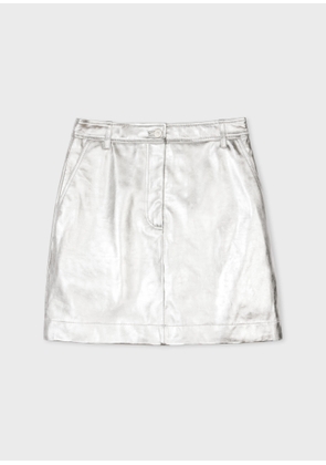 PS Paul Smith Women's Leather Silver Skirt