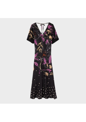 Paul Smith Women's Black 'Ink Floral' Maxi Dress