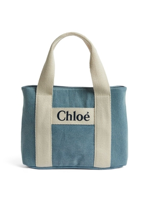 Chloé Kids Denim Logo Shoulder Bag