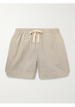 LE 17 SEPTEMBRE - Novis Wide-Leg Crinkled-Shell Drawstring Shorts - Men - Neutrals - IT 46
