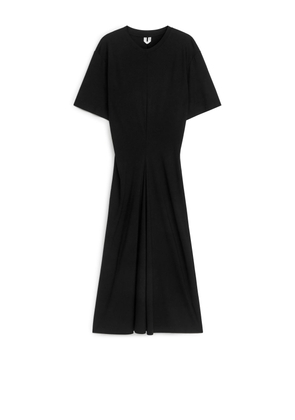 Viscose Crêpe T-Shirt Dress - Black