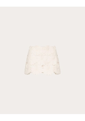 Valentino EMBROIDERED CREPE COUTURE SKORT Woman IVORY 38