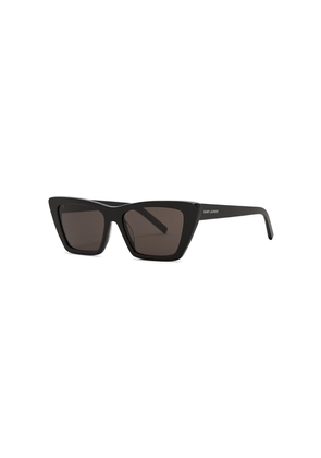 Saint Laurent Mica Black Cat-eye Sunglasses, Sunglasses, Black - Black And Grey