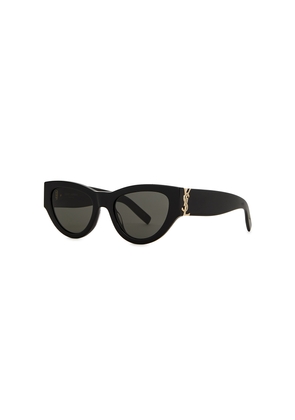 Saint Laurent Black Cat-eye Sunglasses, Sunglasses, Black, Grey Lenses