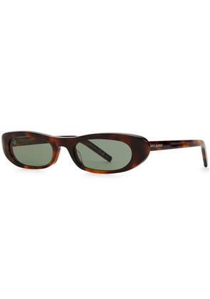 Saint Laurent Narrow Cat-eye Sunglasses, Sunglasses, Green