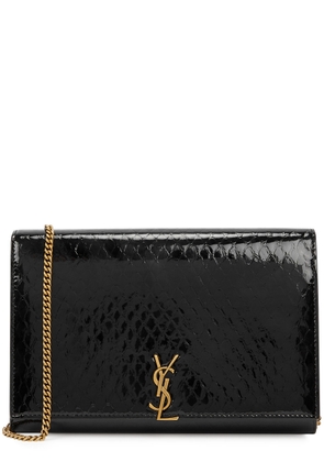 Saint Laurent Python-effect Leather Wallet-on-chain - Black - One Size