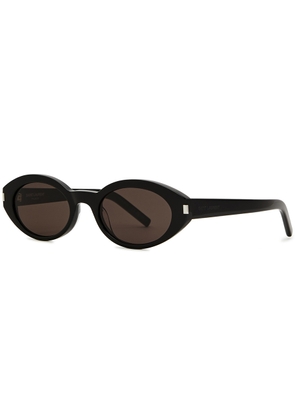 Saint Laurent Oval-frame Sunglasses, Designer Sunglasses, Black