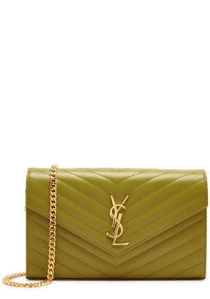 Saint Laurent Envelope Leather Wallet-on-chain - Yellow - One Size