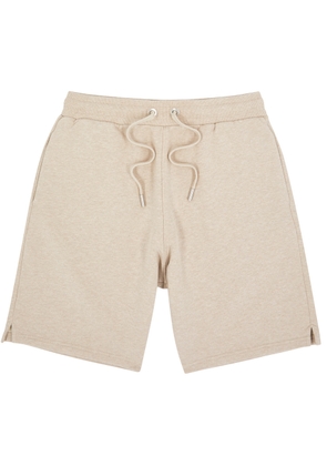 Ami Paris Logo-embroidered Stretch-cotton Shorts - Beige - S