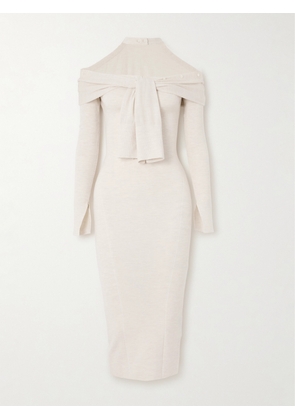 Jacquemus - Doble Off-the-shoulder Wool Midi Dress - White - FR32,FR34,FR36,FR38,FR40,FR44