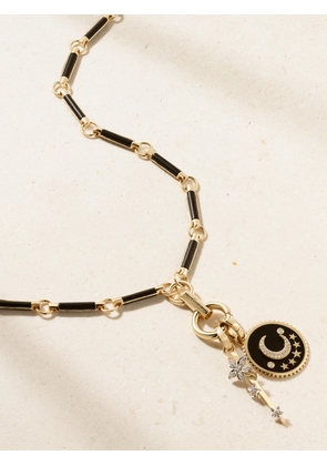 Foundrae - 18-karat Gold, Onyx And Diamond Necklace - One size