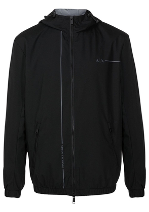Armani Exchange logo-print hooded jacket - Black