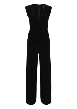 Norma Kamali ruched V-neck jumpsuit - Black