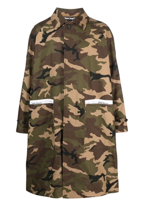 Palm Angels Sartorial-tape camouflage-print coat - Brown