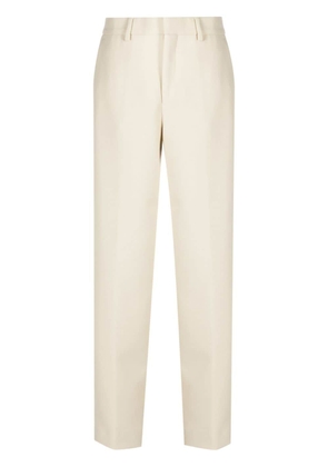 Closed satin-finish tailored trousers - Neutrals