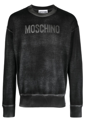 Moschino logo-print cotton sweatshirt - Black
