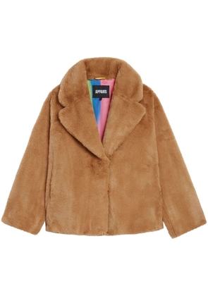 Apparis faux-fur long-sleeve jacket - Brown