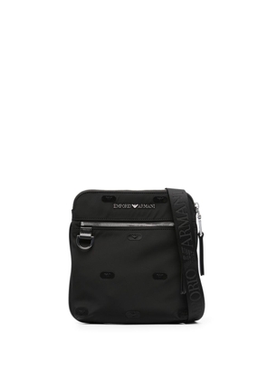 Emporio Armani logo-lettering messenger bag - Black