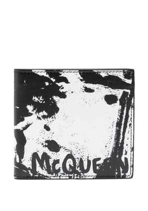 Alexander McQueen Graffiti-print leather wallet - Black