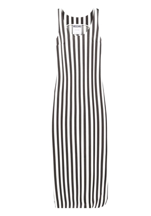 Moschino scoop-neck striped long dress - Black