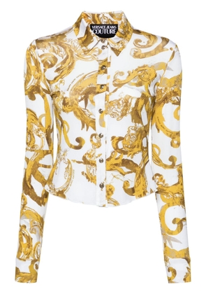 Versace Jeans Couture Watercolour Couture Barocco-print shirt - White