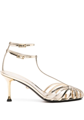 Alevì Ally 95mm caged sandals - Gold