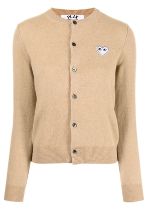 Comme Des Garçons Play embroidered heart wool-knit cardigan - Brown