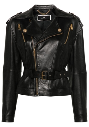 Elisabetta Franchi leather biker jacket - Black