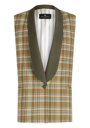 ETRO check-pattern jacquard waistcoat - Green