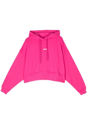 MSGM logo-print cotton hoodie - Pink