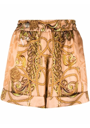 Philipp Plein baroque print shorts - Neutrals